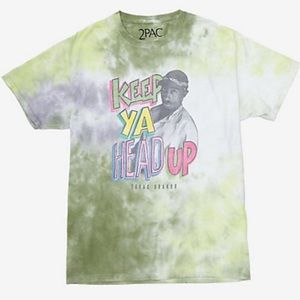 TUPAC keep ya head up tie-dye tee